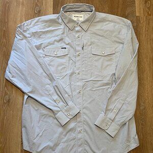 Poncho Outdoors; The Matagora (Nueces); Western Shirt; Blue Microcheck, Size XL